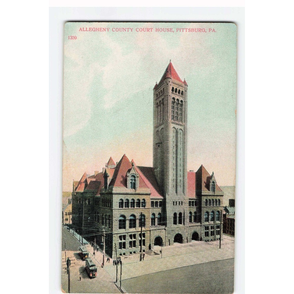 Allegheny County Court House Pittsburg PA Vintage Postcard Bosselman 1359